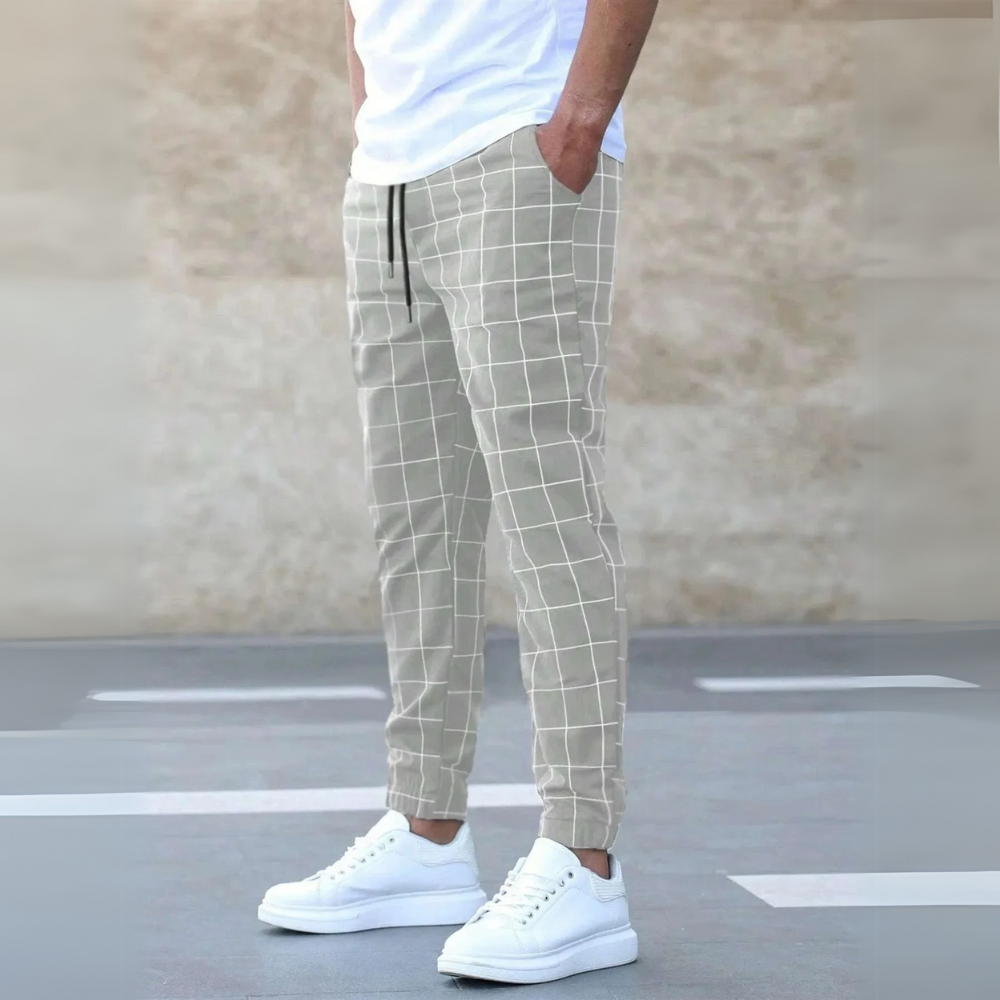 Crossmark Men’s Checkered Jogger Pants