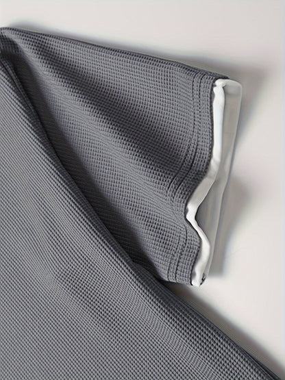 Men’s Waffle-Knit Lounge Set - T-Shirt & Shorts Fit