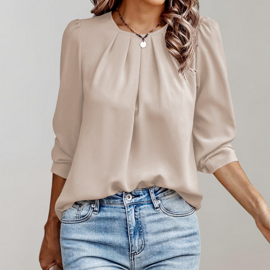 Evora Dressy Pleated Women’s Blouse - Soft Drape