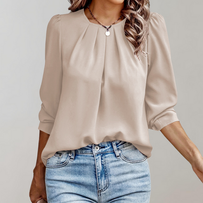 Evora Dressy Pleated Women’s Blouse - Soft Drape