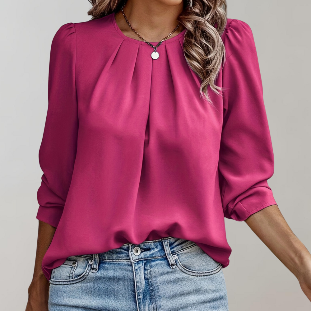 Evora Dressy Pleated Women’s Blouse - Soft Drape