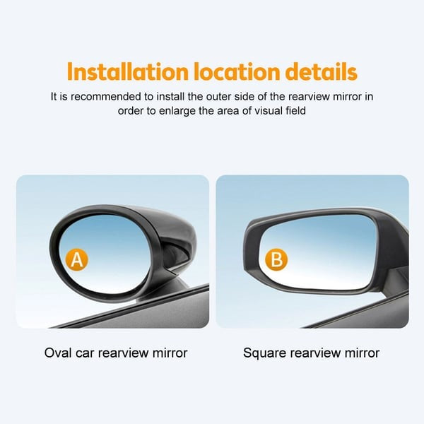 Car Blind Spot Mirror - 2 Pcs Adjustable