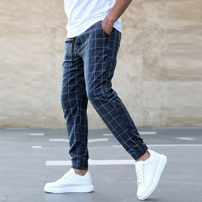 Crossmark Men’s Checkered Jogger Pants