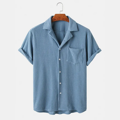 AussieMarty Bayshore Men's Waffle Button-Up Shirt