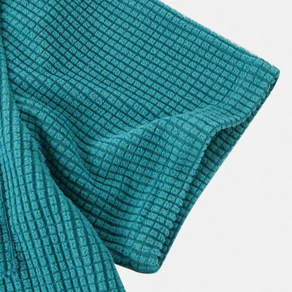 AussieMarty Bayshore Men's Waffle Button-Up Shirt