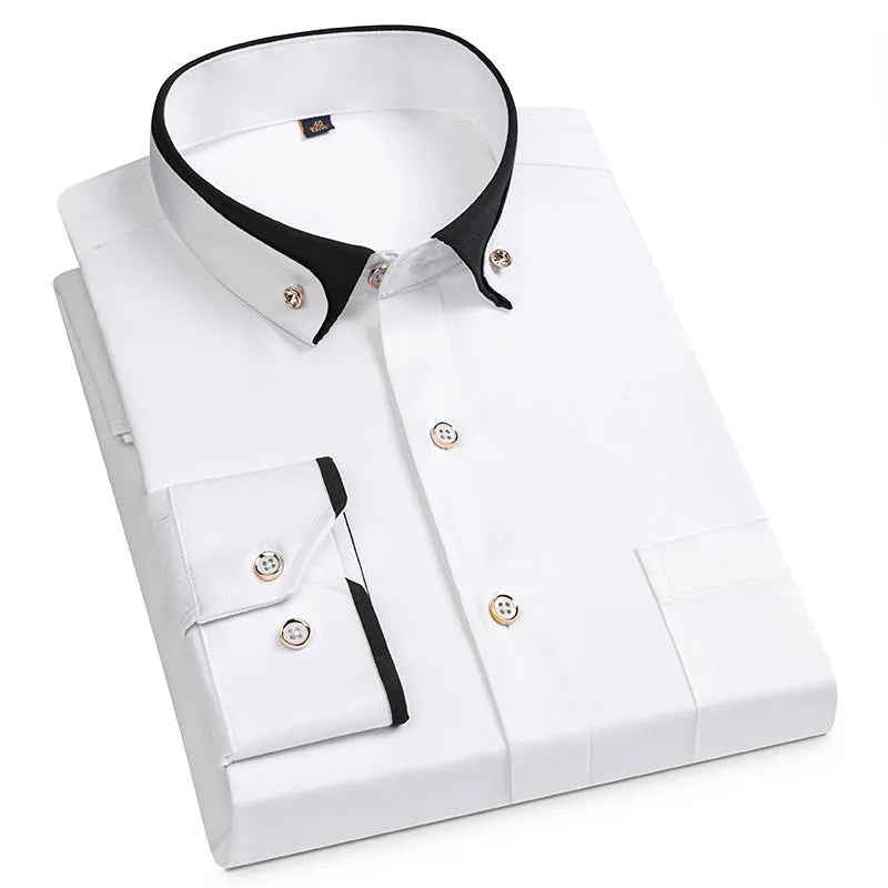 Premium Wrinkle-Free Stretch Stand-Up Collar Shirt for Men