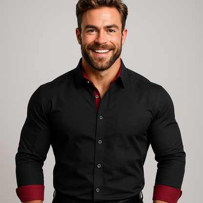 Premium Wrinkle-Free Stretch Stand-Up Collar Shirt for Men