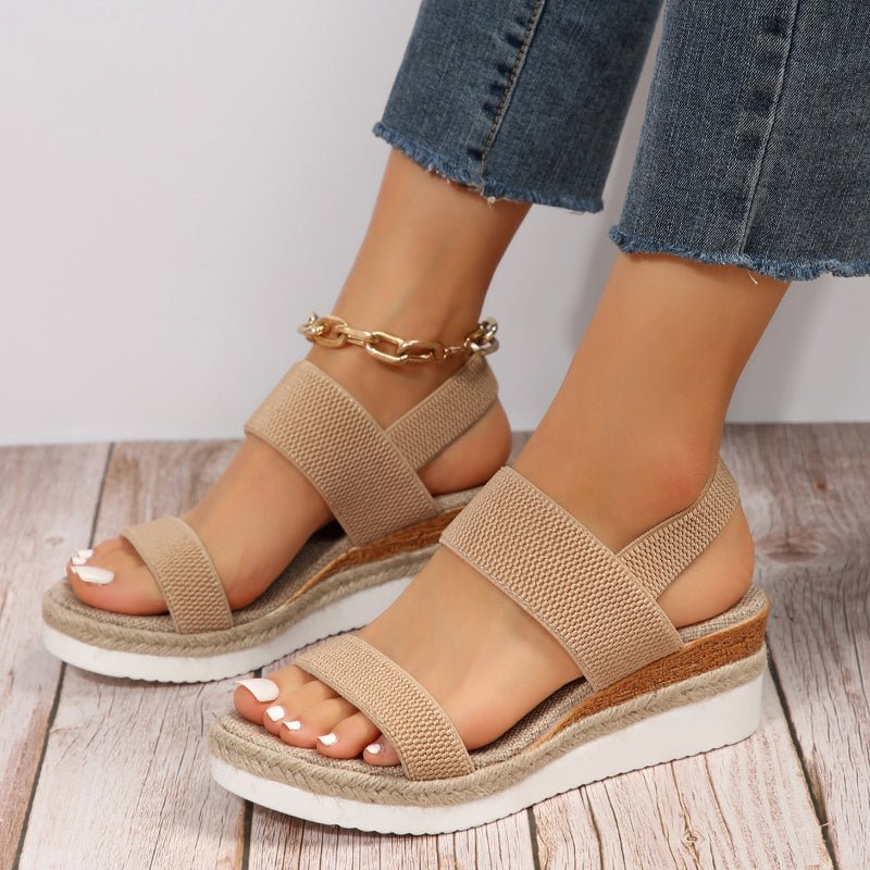 Eleve Stretch-Strap Platform Sandals
