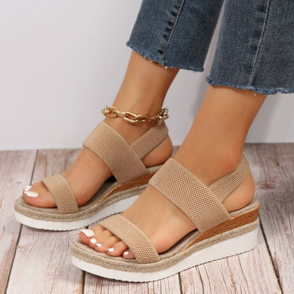 Eleve Stretch-Strap Platform Sandals