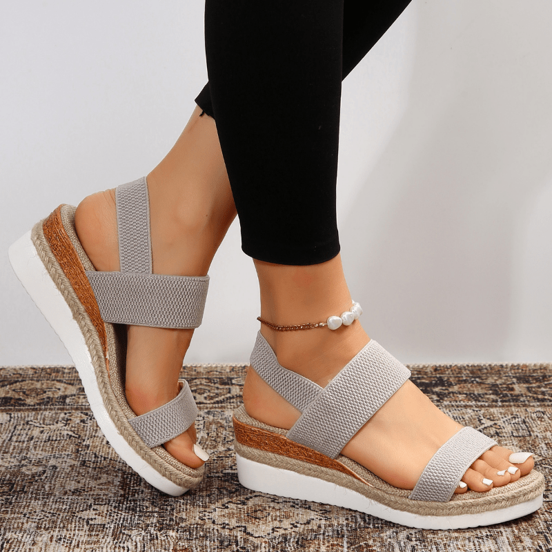 Eleve Stretch-Strap Platform Sandals