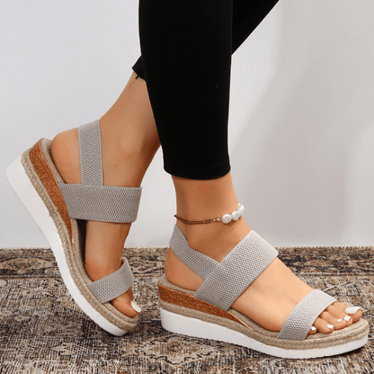 Eleve Stretch-Strap Platform Sandals