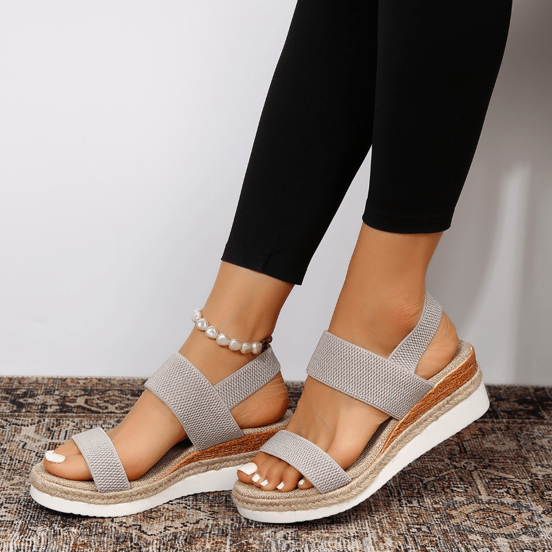 Eleve Stretch-Strap Platform Sandals