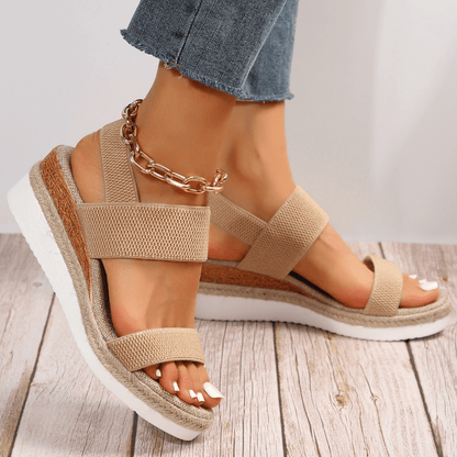 Eleve Stretch-Strap Platform Sandals